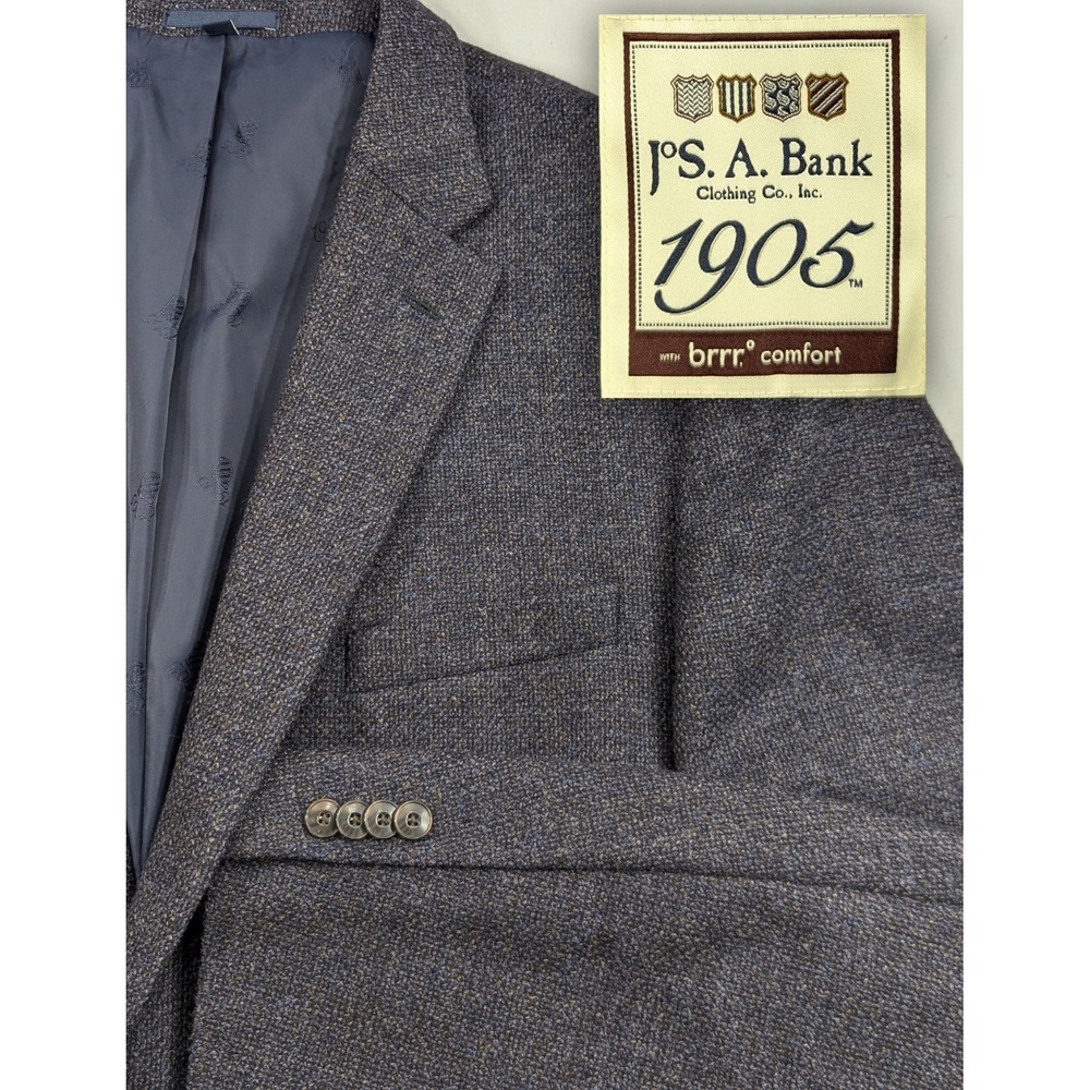 Jos. A. Bank 1905 Blazer Suit Jacket 100% Wool Sport Coat Unstructired Slub 48R